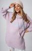 Luźny sweter damski typu bluza z kapturem Bonjour lila-1